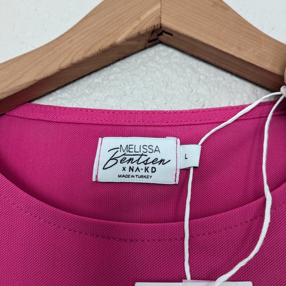 MELISSA BENTSEN x‎ NA-KD Mesh Bodycon Mini Dress Large Pink - Picture 7 of 13